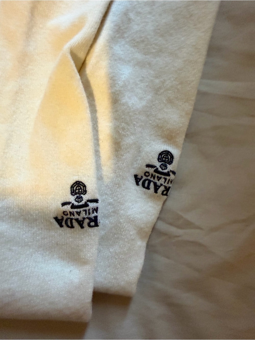 Prada Cream Knee-High Socks with Logo Tag - Picture 2 of 5